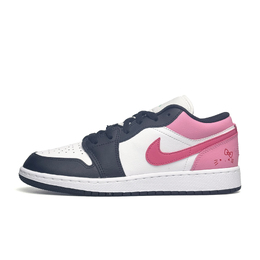 Jordan Баскетбольные кроссовки Air 1 Vintage, женские, низкие, белые/черные/розовые 553560-131（team531-双粉kt） | black white pink