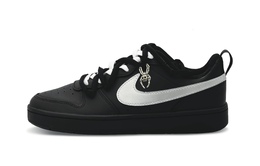 Nike Кроссовки для скейтборда Court Borough 2 с противоскользящим износостойким верхом, низкие, GS, цвет: черный, серебристый bq5448-115(team301-极昼） | black silver