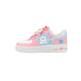 Nike Кроссовки для скейтбординга Air Force 1 HEN-Ji с противоскользящим износостойким верхом, женские, розово-синие dd8959-100（team709-萌猫） | pink blue