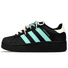 Adidas Кроссовки для скейтбординга SUPERSTAR XLG с противоскользящим покрытием, износостойкие, унисекс, зеленые ig9777(team40-薄荷奶绿) | blue black