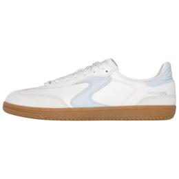 Низкие повседневные кроссовки женские бело-голубые Skechers 185232-ntlb | white blue