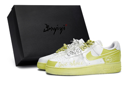 Nike Кроссовки для скейтбординга Air Force 1, унисекс, низкие, желтые cw2288-111(team80-爱的谏言白黄s-box) | white yellow