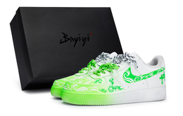Nike Кроссовки для скейтбординга Air Force 1 Thorn Journey с противоскользящим износостойким низким верхом, унисекс, белые, зеленые cw2288-111(team80-男女荆棘载途s-box) | white green