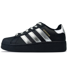 Adidas SUPERSTAR XLG противоскользящие износостойкие низкие кроссовки для скейтбординга унисекс, черные, серебристые ig9777(team40-银色山泉) | black silver