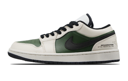 Jordan Баскетбольные кроссовки Air 1 Vintage, унисекс, низкие, черно-зеленые 553558-132(team430-男款绿野仙踪) | black green