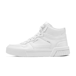 Высокие скейтерские кроссовки женские белые Skechers 185104-wht | white