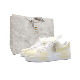 Nike Air Force 1 Антискользящие Износостойкие Низкие Кроссовки для Скейтбординга Унисекс Шампань cw2288-111(team603-葵叶曼舞手提袋） | champagne