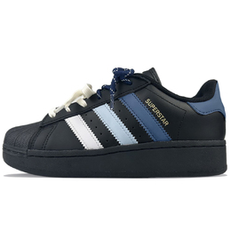 Adidas Низкие износостойкие кроссовки для скейтбординга SUPERSTAR XLG, унисекс, сине-черные ig9777(team373- 初冬海岛) | blue black