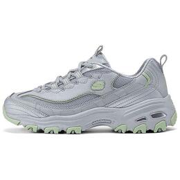 Женские низкие массивные кроссовки серо-зеленые Skechers 150246-gylm | gray green