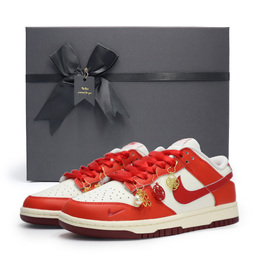 Nike Кроссовки для скейтбординга Dunk Anti-Slip, износостойкие, женские, ярко-красные hj3491-161（team448-浪漫婚鞋box） | true red