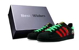 SUPERSTAR Противоскользящие Кроссовки Низкие Унисекс Черные Зеленые Красные Adidas eg4959(team506-怪咖-礼盒) | black green red