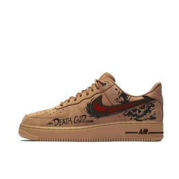 Nike Кроссовки Air Force 1 с низким верхом, противоскользящие и износостойкие, унисекс, коричневые cj9179-200(team352-骷髅死神) | brown