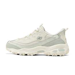 Женские низкие массивные кроссовки бежево-бело-голубые Skechers 150537-ntlb | beige white blue