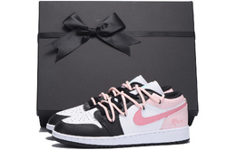 Jordan Баскетбольные кроссовки Air 1 Slip-Resistant Coverage Low-Top Vintage, женские, черно-розовые 553560-131(team59-女款黑粉二十四sbox) | black pink