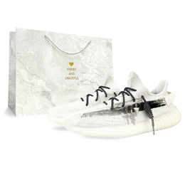 Adidas Низкие повседневные кроссовки Yeezy Boost 350 V2, устойчивые к истиранию, белые, унисекс hq6316(team373-蛇来运转s-box) | white