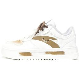Кроссовки для скейтбординга Anta Life Collection с противоскользящим покрытием, износостойкие, женские, белые, коричневые 922418001q-1(teamtwo-拿铁小熊)