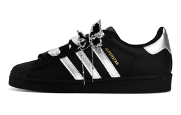 Adidas SUPERSTAR Противоскользящие и износостойкие легкие низкие кроссовки для скейтбординга унисекс, черные, серебристые eg4959(team119-蝴蝶梦境) | black silver