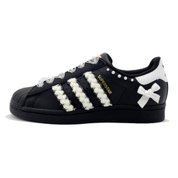 Adidas Низкие противоскользящие износостойкие кроссовки для скейтбординга SUPERSTAR, унисекс, черные eg4959(team-小香风) | black