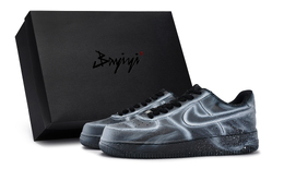 Nike Кроссовки для скейтбординга Air Force 1 с противоскользящим износостойким верхом, унисекс, черные, белые, серые cw2288-001(team80-男女彗星之跃s-box) | black white gray