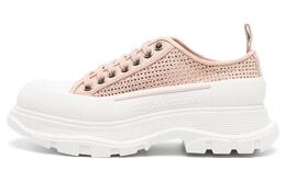 Большие плетеные кроссовки на шнуровке для женщин Alexander McQueen, розовый/белый 755635w4wa65757 | pink white