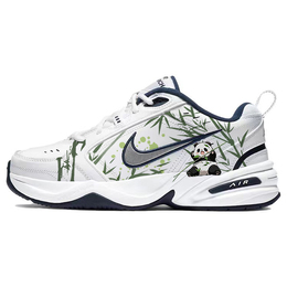 Nike Низкие кроссовки Air Monarch 4 с защитой от скольжения, износостойкие, массивные, унисекс, белые 415445-102(team10-乐竹熊猫) | white