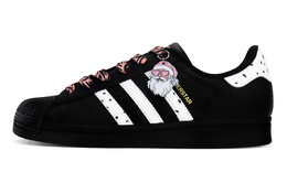 Adidas SUPERSTAR Противоскользящие и износостойкие легкие низкие кроссовки для скейтбординга унисекс черно-белые eg4959(team119-粉色圣诞) | black white