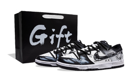 Nike Кроссовки для скейтбординга Dunk Anti Slip, износостойкие, унисекс, черно-белые dd1391-100(team244-童话s-box) | black white