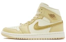Jordan Кроссовки 1 Mid Se Pale Vanilla Metallic Gold Women's fb9892-200 | yellow white