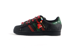 Adidas SUPERSTAR Противоскользящие, ударопрочные, износостойкие низкие кроссовки для скейтбординга унисекс, черные eg4959（team719-圣诞贝壳头） | black