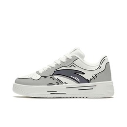 Кроссовки для скейтбординга Anta Life Collection, нескользящие, износостойкие, легкие, серо-белые, унисекс 912418001q-2(team641-二次元线条男款） | gray white