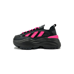 Adidas OZGAIA, нескользящие и износостойкие низкие повседневные кроссовки, увеличивающие рост, женские, цвет: черный, розовый, красный ig6045（team653-池樱漫漫） | black rose red