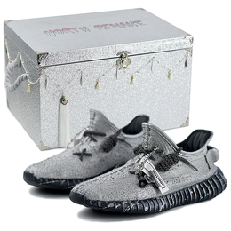 Yeezy Boost 350 V2 износостойкие дышащие нескользящие низкие повседневные кроссовки унисекс цвета жидкого серебра Adidas, Liquid Silver hq4540(team96-男女款硬核武士s-box) | liquid silver