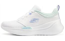 Низкие повседневные кроссовки для бега женские бело-голубые Skechers 150224-wbl | white blue