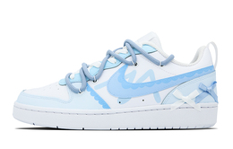 Nike Кроссовки для скейтбординга Court Borough Low 2, цвет GS, белые, синие bq5448-100(team73-冰蓝慕斯) | sky blue