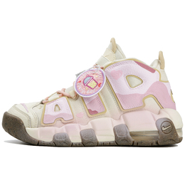 Nike Баскетбольные кроссовки Air More Uptempo Mid-Top Vintage, женские, бежево-розовые dx1939-100(team4-女款草莓牛奶冰) | ecru