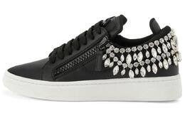 Низкие кроссовки, украшенные кристаллами, женские Giuseppe Zanotti, черный rw30009002 | black