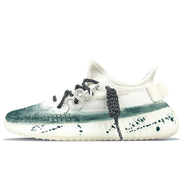 Adidas Кроссовки Yeezy Boost 350 V2, износостойкие, повседневные, унисекс, белые, зеленые hq6316(team40-银蛇狂舞) | white green