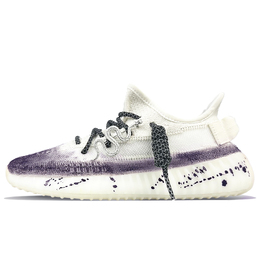 Adidas Низкие повседневные кроссовки Yeezy Boost 350 V2, износостойкие, унисекс, белые, фиолетовые hq6316(team40-银蛇撒墨) | white purple