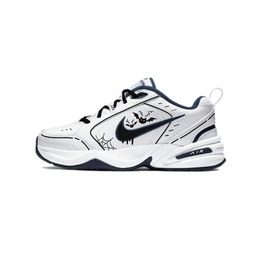 Nike Низкие кроссовки Air Monarch 4 с защитой от скольжения, износостойкие, массивные, унисекс, черно-белые 415445-102(team502-密林古堡) | black white