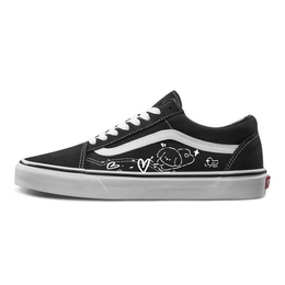 Vans Кроссовки для скейтбординга Old Skool с противоскользящим износостойким верхом, унисекс, черно-белые vn000d3hy28(team352-胖胖小狗) | black white
