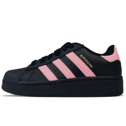 Adidas Кроссовки для скейтбординга SUPERSTAR XLG с противоскользящим износостойким эффектом, низкие, унисекс, цвет черный, розовый ig9777(team40-复古雾霾粉) | black