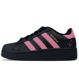 Adidas Кроссовки для скейтбординга SUPERSTAR XLG с противоскользящим износостойким эффектом, низкие, унисекс, цвет черный, розовый ig9777(team40-绮梦蝴蝶) | black
