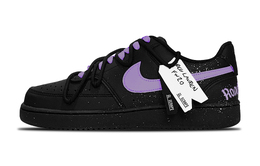 Nike Кроссовки Court Vision Low, быстросохнущие, ударопрочные, с низким верхом, для скейтбординга, унисекс, черные, фиолетовые dh2987-002（team49-紫云追梦） | black purple