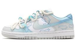 Nike Кроссовки для скейтбординга Dunk Low с противоскользящим покрытием и износостойкими протекторами, легкие, унисекс, белые, синие hf0730-160(team82-男女款蓝海豚) | white blue