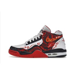 Nike Баскетбольные кроссовки Flight Legacy с нескользящей подошвой, винтажные, унисекс, красные, белые bq4212-100(team571-龙腾世纪) | black red