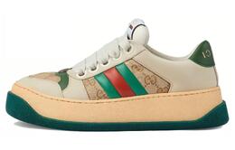 Gucci Кроссовки Women's Screener 'GG Motif Beige Green' Women's 777102 aac72 9554 | beige