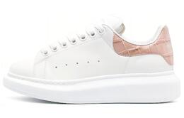 Женские кроссовки со шнуровкой и миндалевидным носком Alexander McQueen, белый/розовый 718233wiee69385 | white pink