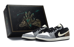 Jordan Баскетбольные кроссовки Air 1 Vintage, женские, низкие, коричневые/белые dz5368-201(team80-女款冬日咖啡s-box) | black gray brown white