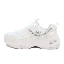 Высокие массивные кроссовки на низком ходу женские белые серебристые Skechers 896156-wsl(team271-珍珠少女) | white silver