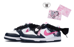 Nike Dunk Low 811 Manufacture Pulse Definition Женские Кроссовки для Скейтбординга Белый Синий Розовый, Белый Черный Розовый fb9109-401(team80-女款悸动定义) | white black pink